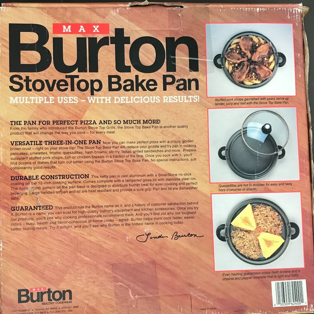 MAX BURTON Stovetop nonstick bake pan with clear glass lid